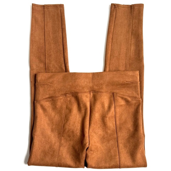 Spanx Faux Suede Leggings Pants in Rich Caramel Size Large - Picture 9 of 17